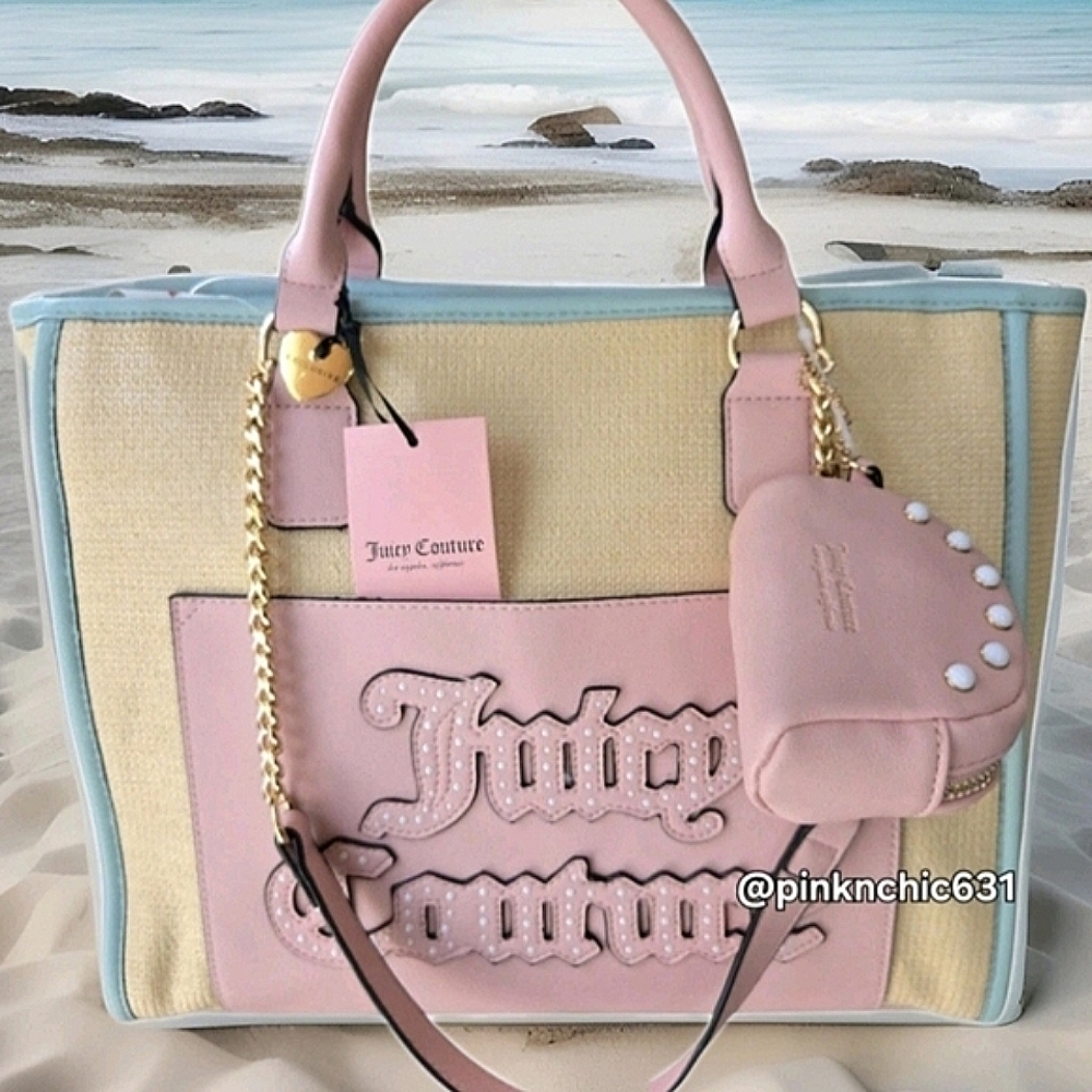 RARE Juicy Couture Soft Serve Colorblock Tote Shoulder Bag Purse